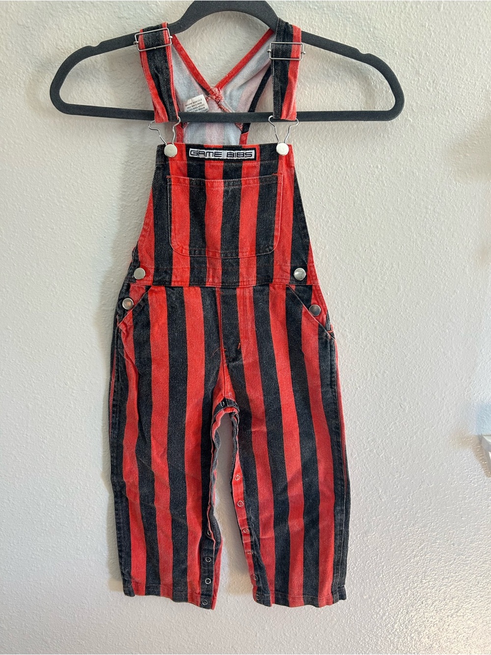 Game Bibs Striped Cotton Bib Overalls Kids Size 3T